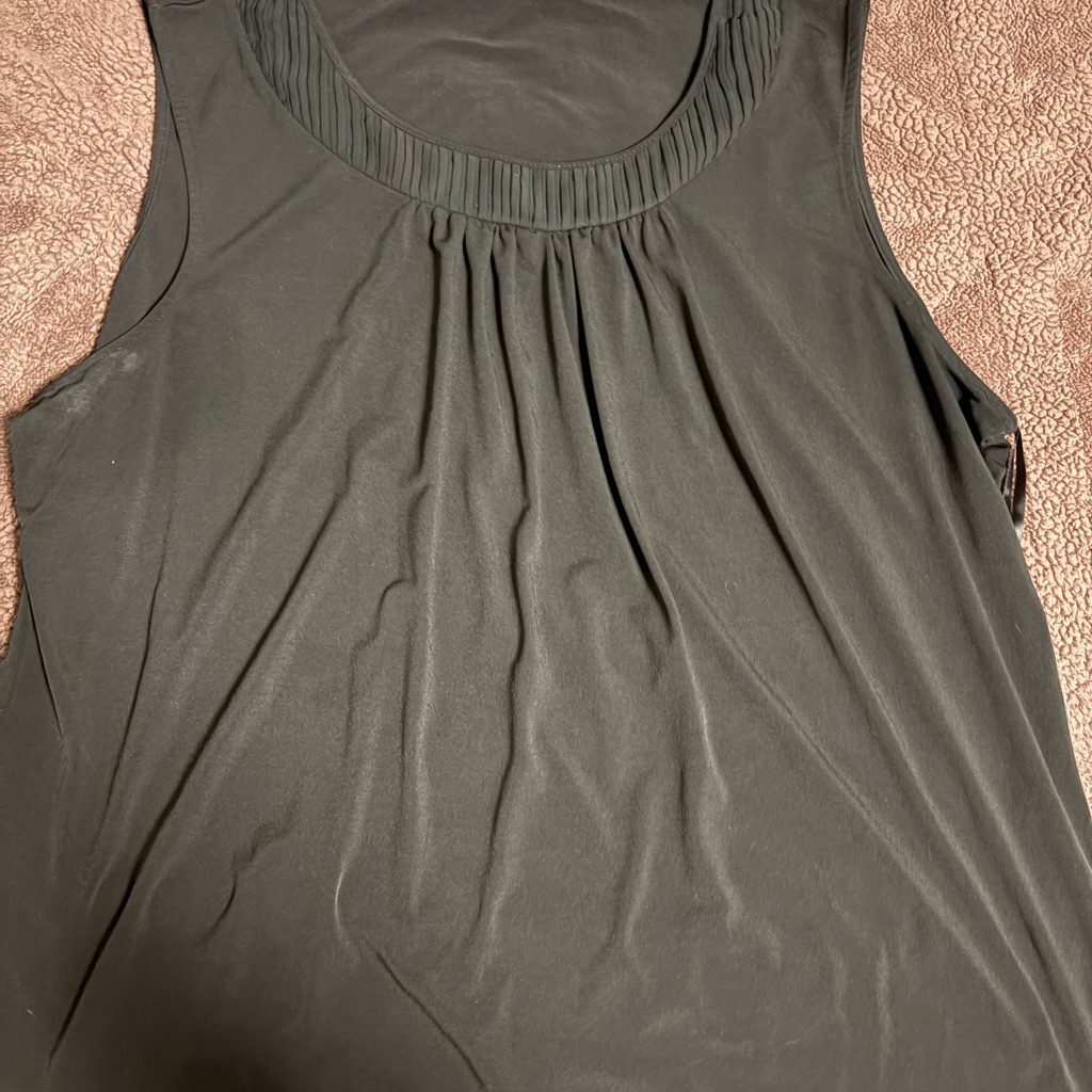 Calvin Klein Black Pleated Neck Tank Top